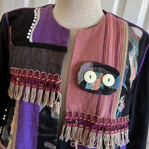 Vintage 1970’s  Mexican Disenos Delfis Telas Tlaquepaque Women’s Jacket Size S